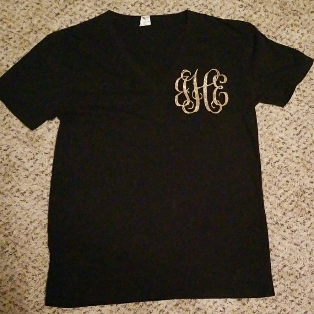 Monogrammed V-Neck T-Shirt